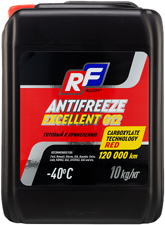 Антифриз ANTIFREEZE EXCELLENT G12 красный 10 кг RUSEFF - продажа, свойства, характеристики и отзывы